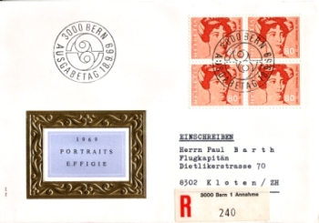 CH FDC 0910 (Viererblock) 1969 09 005 ●